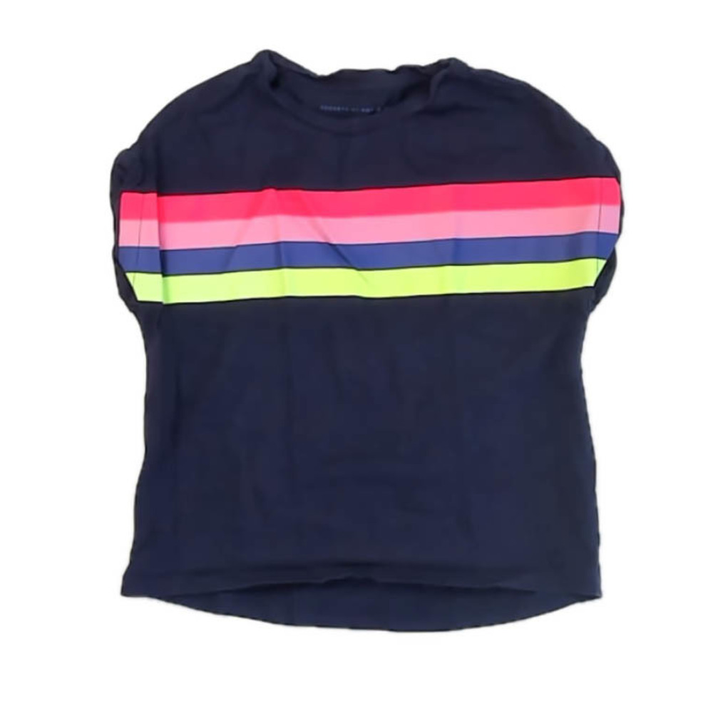 Rockets Of Awesome Girls Navy Stripe T-Shirt size: 4T